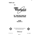 Whirlpool RB260PXK2 front cover diagram