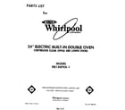 Whirlpool RB130PXK1 front cover diagram
