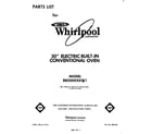 Whirlpool RB2000XKW1 front cover diagram