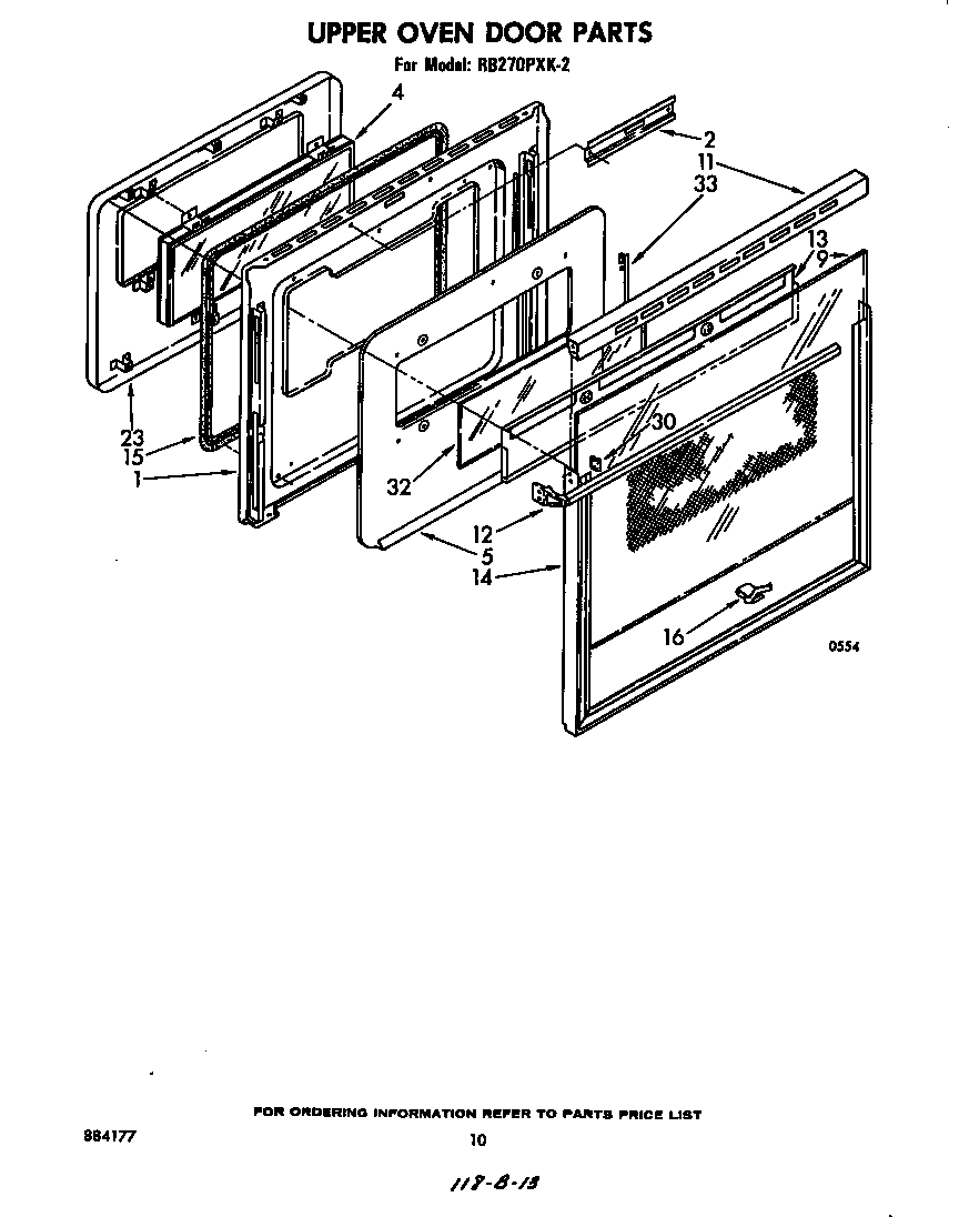 Upper oven door