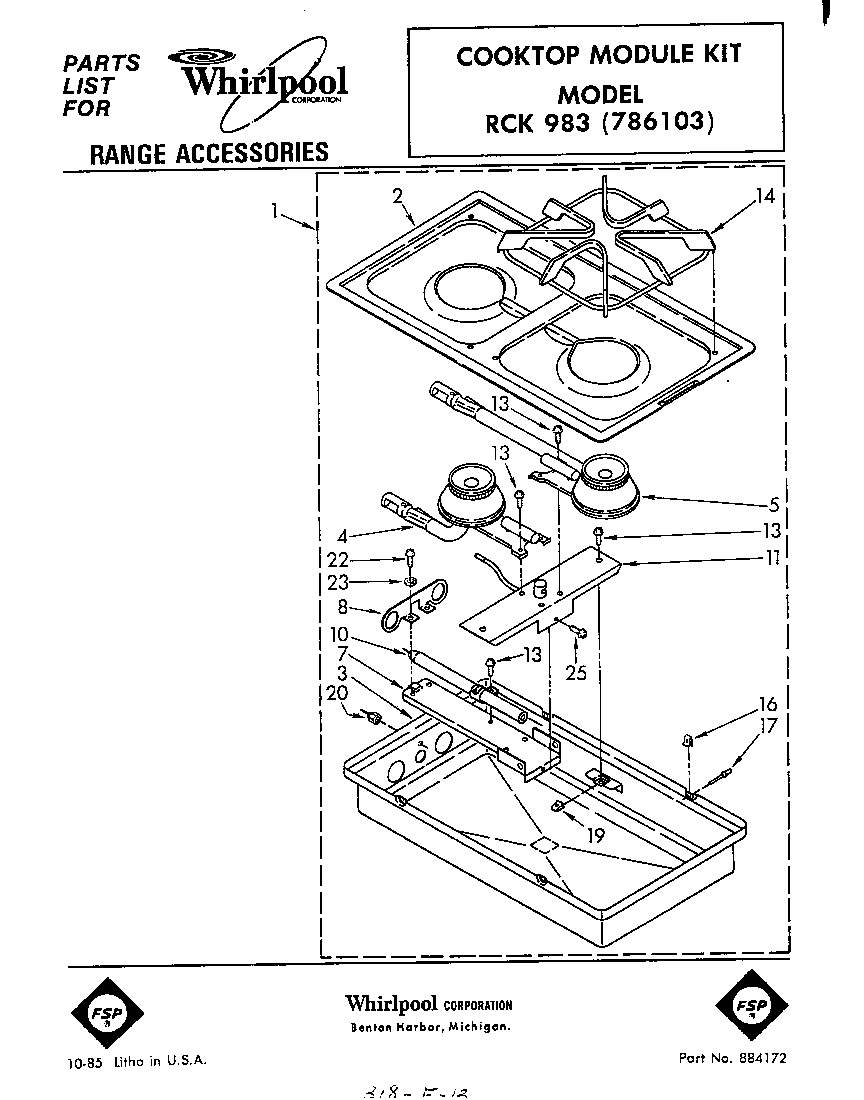 Cooktop module kit