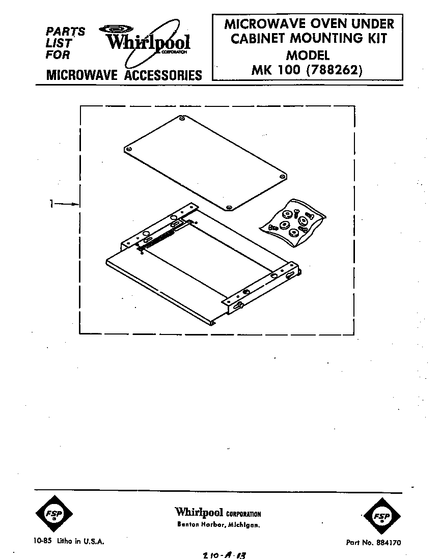 Under cabinet mounting kit