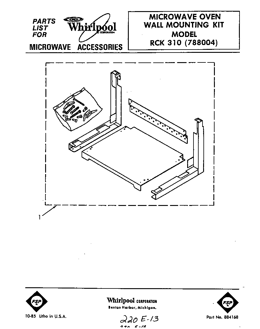 Mw wall mounting kit