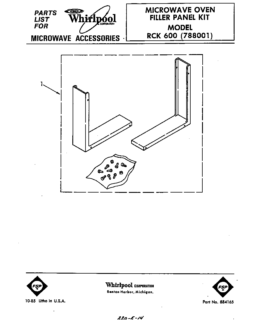 Microwave filler panel kit