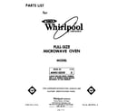 Whirlpool MW8100XR0 front cover diagram