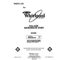 Whirlpool MW8400XR0 front cover diagram