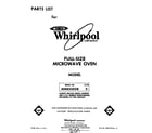 Whirlpool MW8500XR0 front cover diagram