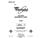 Whirlpool MW8700XR0 front cover diagram