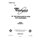 Whirlpool RM288PXP1 front cover diagram