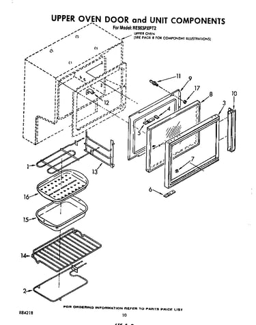 Upper oven door and unit components