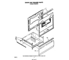 Whirlpool RF306BXPW0 door and drawer diagram