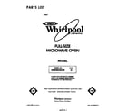 Whirlpool MW865EXR0 front cover diagram