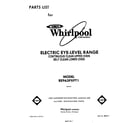 Whirlpool RE963PXPT1 front cover diagram