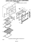 Upper oven door and unit