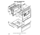 Whirlpool RE960PXPW1 door and drawer diagram