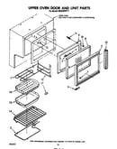 Upper oven door and unit