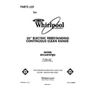Whirlpool RF350PXPW0 front cover diagram
