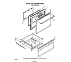 Whirlpool RF3620XPW1 door and drawer diagram
