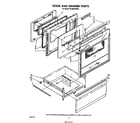 Whirlpool RF395PXPW1 door and drawer diagram