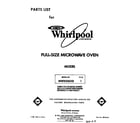 Whirlpool MW8500XR1 front cover diagram