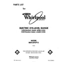 Whirlpool RE953PXPT2 front cover diagram