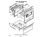 Whirlpool RF387PXPW0 door and drawer diagram