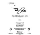 Whirlpool MW8600XS0 front cover diagram
