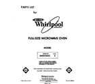 Whirlpool MW8700XS0 front cover diagram