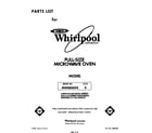 Whirlpool MW8800XS0 front cover diagram