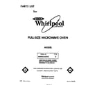 Whirlpool MW8550XS2 front cover diagram