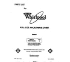 Whirlpool MW8700XS2 front cover diagram