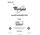 Whirlpool MW8500XS2 front cover diagram