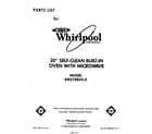 Whirlpool RM278BXS0 front cover diagram