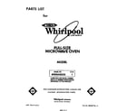 Whirlpool MW8400XS1 front cover diagram