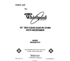 Whirlpool RM288PXS0 front cover diagram