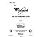 Whirlpool MW8500XS1 front cover diagram