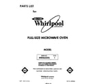 Whirlpool MW8650XS1 front cover diagram