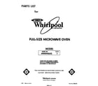Whirlpool MW8900XS1 front cover diagram