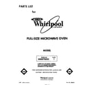 Whirlpool MW8700XS1 front cover diagram