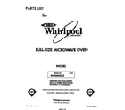 Whirlpool MW8800XS1 front cover diagram