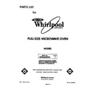 Whirlpool MW8600XS1 front cover diagram