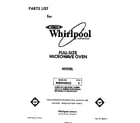 Whirlpool MW8400XS2 front cover diagram