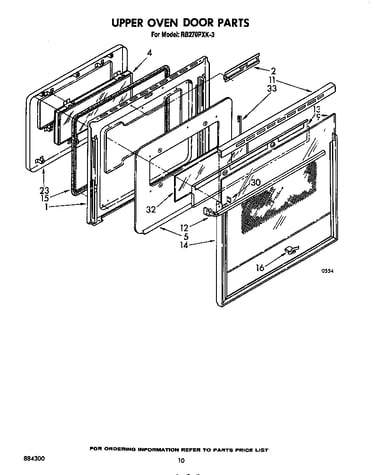 Upper oven door