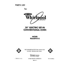 Whirlpool RS630PXV0 front cover diagram
