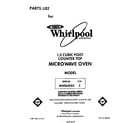 Whirlpool MW8550XS5 front cover diagram