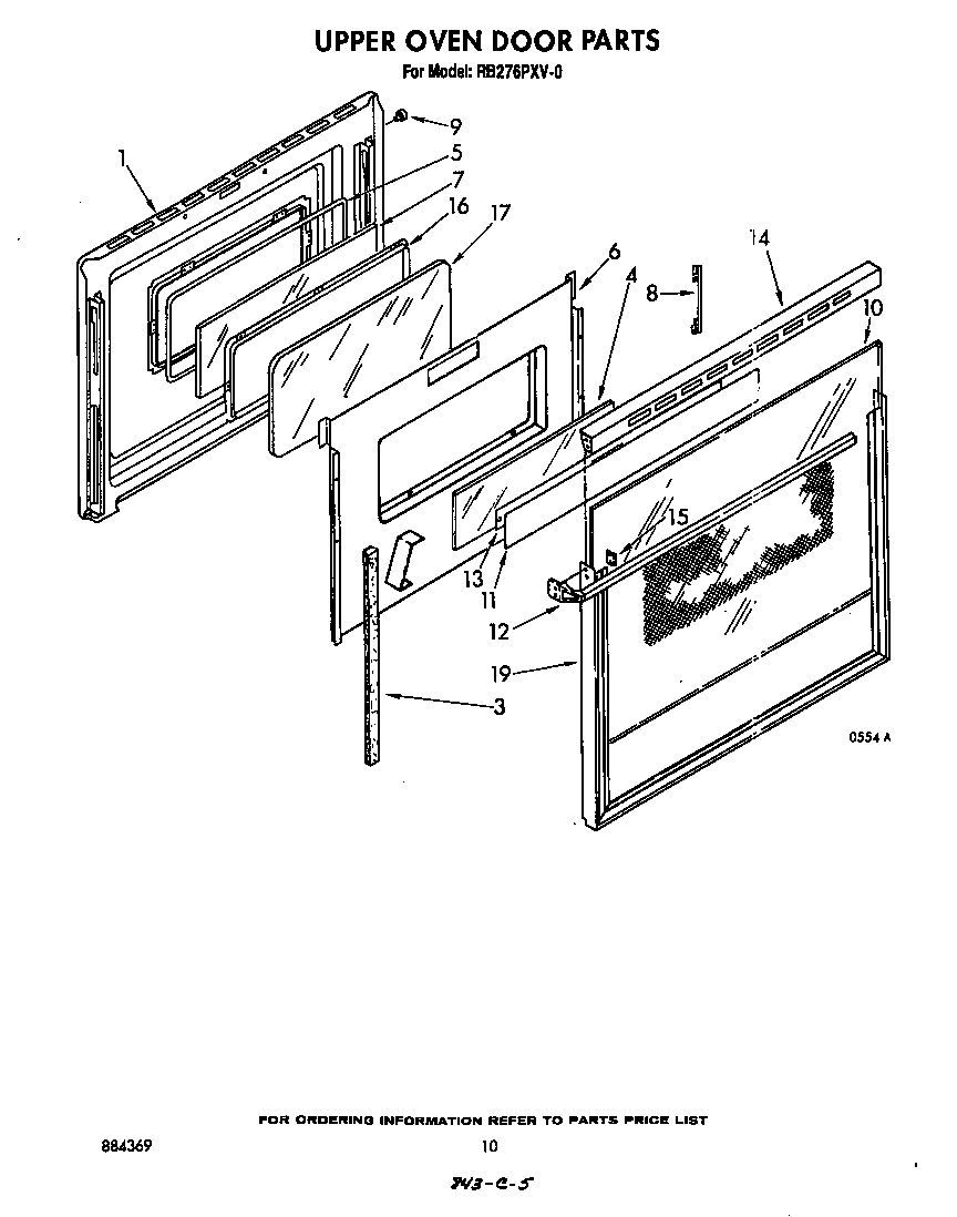 Upper oven door