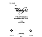 Whirlpool RB2000XVW0 front cover diagram