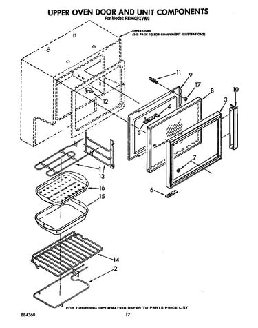 Upper oven door and unit