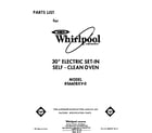 Whirlpool RS660BXV0 front cover diagram