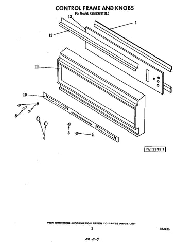 Control frame and knobs